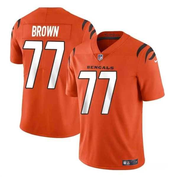 Men & Women & Youth Cincinnati Bengals #77 Trent Brown Orange Vapor Untouchable Limited Stitched Jersey->cincinnati bengals->NFL Jersey